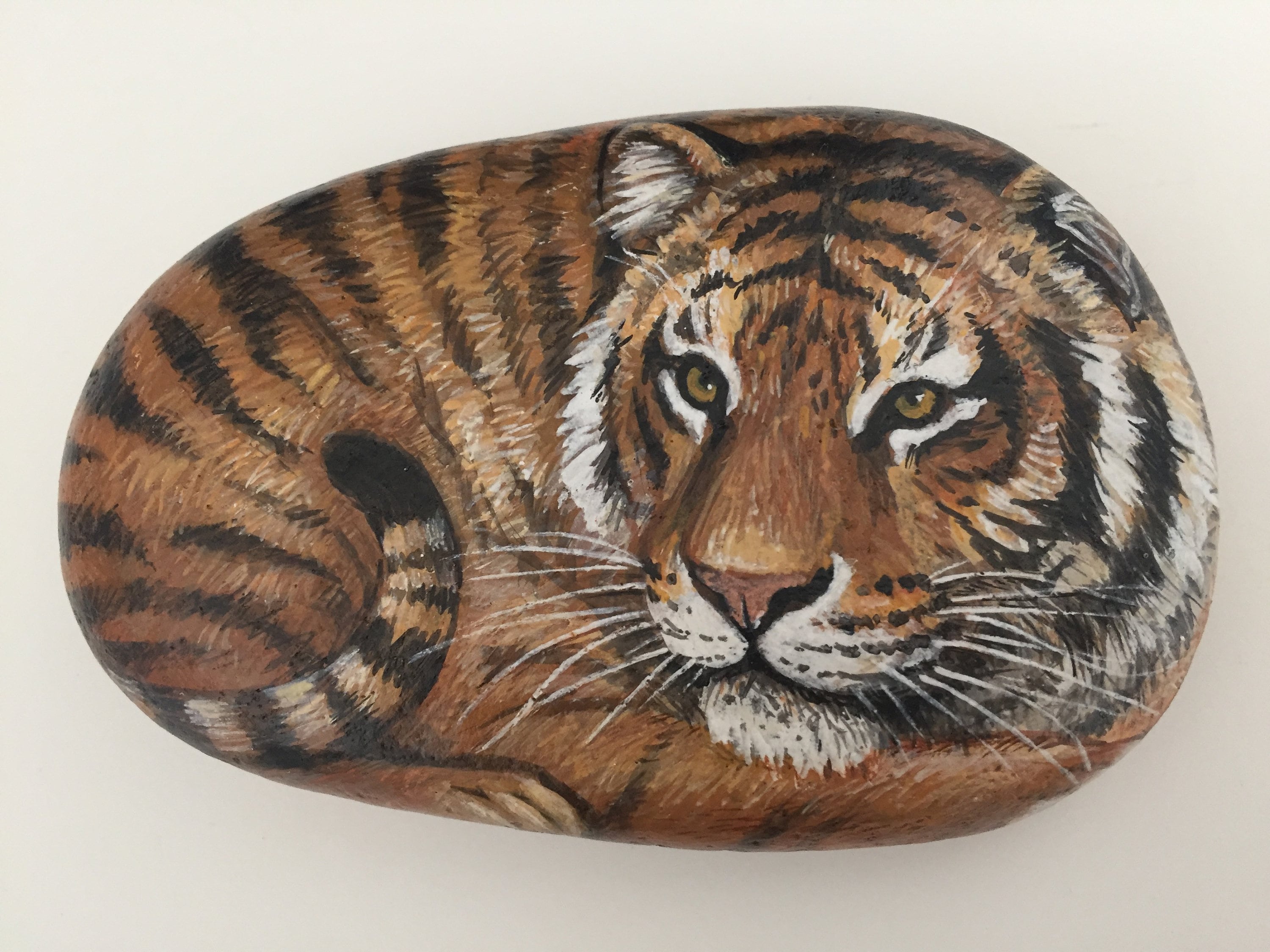 Tiger Rock Tiger Painted on Rock Original Painting Acrylic Painting Painted Rocks  Rock Art -  Singapore