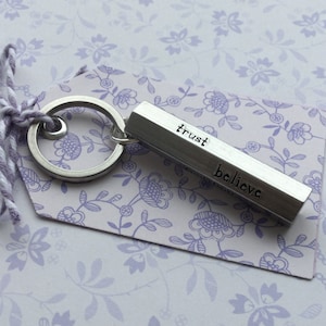 Positivity Words Keyring, dream wish hope believe, inspirational words, motivational words, positivity gift, mindfulness quote