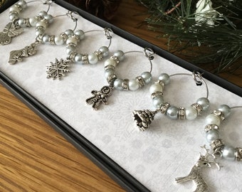 Christmas Wine Charms