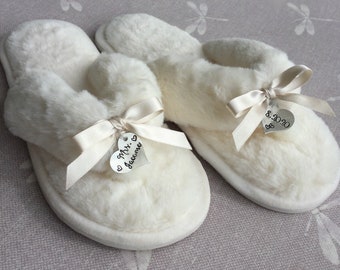 fluffy bride slippers