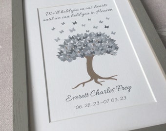 Baby Loss Butterfly Tree Print, miscarriage, stillbirth, infant loss, angel baby, memorial keepsake, sympathy gift