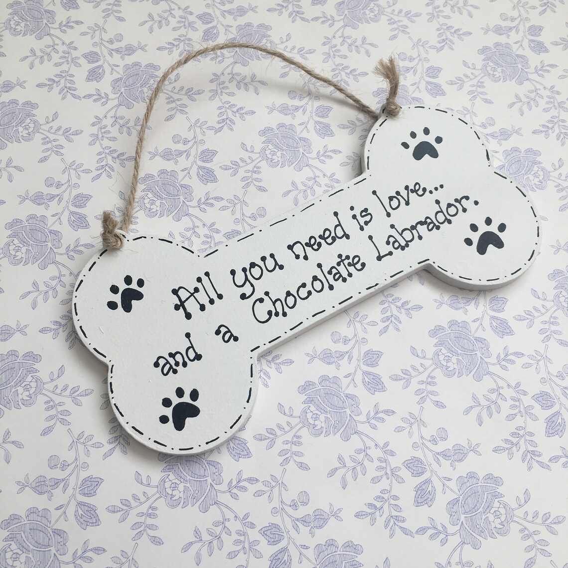 Dog Bone Quote Plaque Gift for Dog Lover Pawprints on Your Etsy