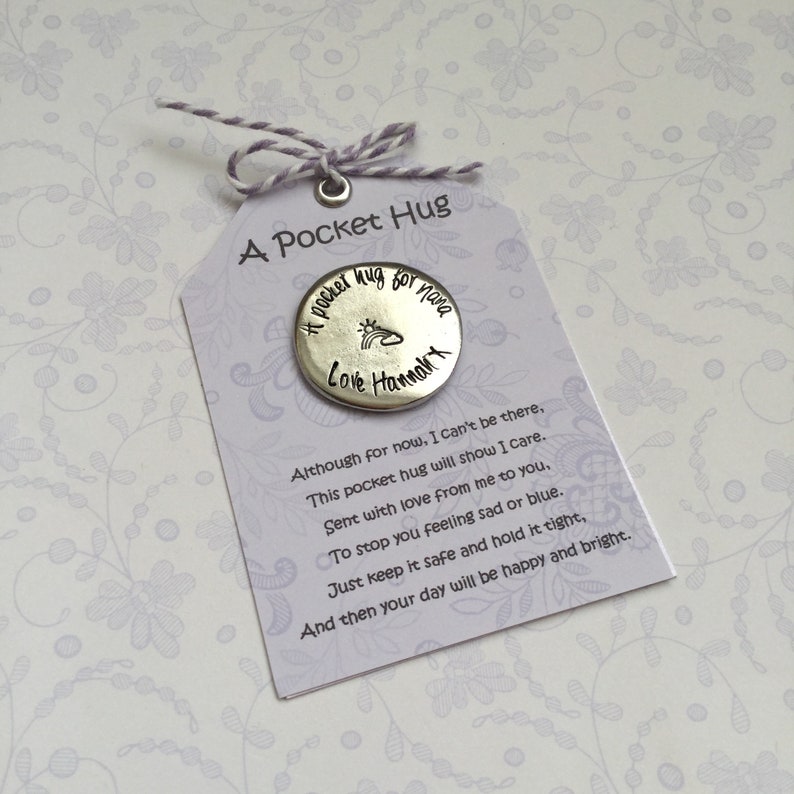 miss you Pocket Hug Pebble rainbow gift positivity gift lucky pebble love token