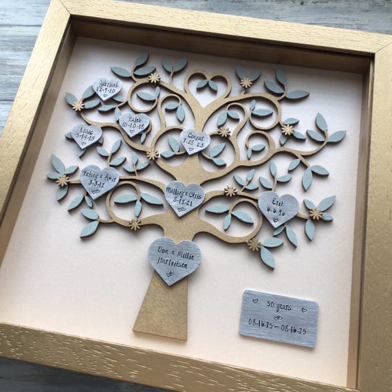 Luce Notturna 50&deg; Anniversario Matrimonio | Design Acrilico Con Data | Regalo Romantico