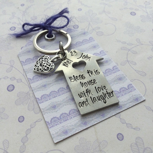 New Home Keyring,  personalised new home gift, first home keyring, housewarming gift