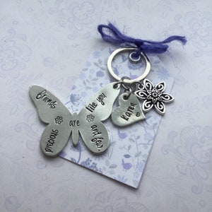 Friendship Butterfly Keyring, gift for special friend, personalised gift for friend, friends like you, friendship quote