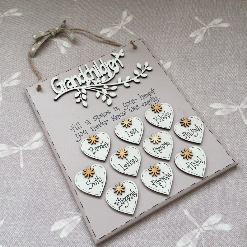 Grandchildren Personalised Plaque Gift for Grandparent Etsy