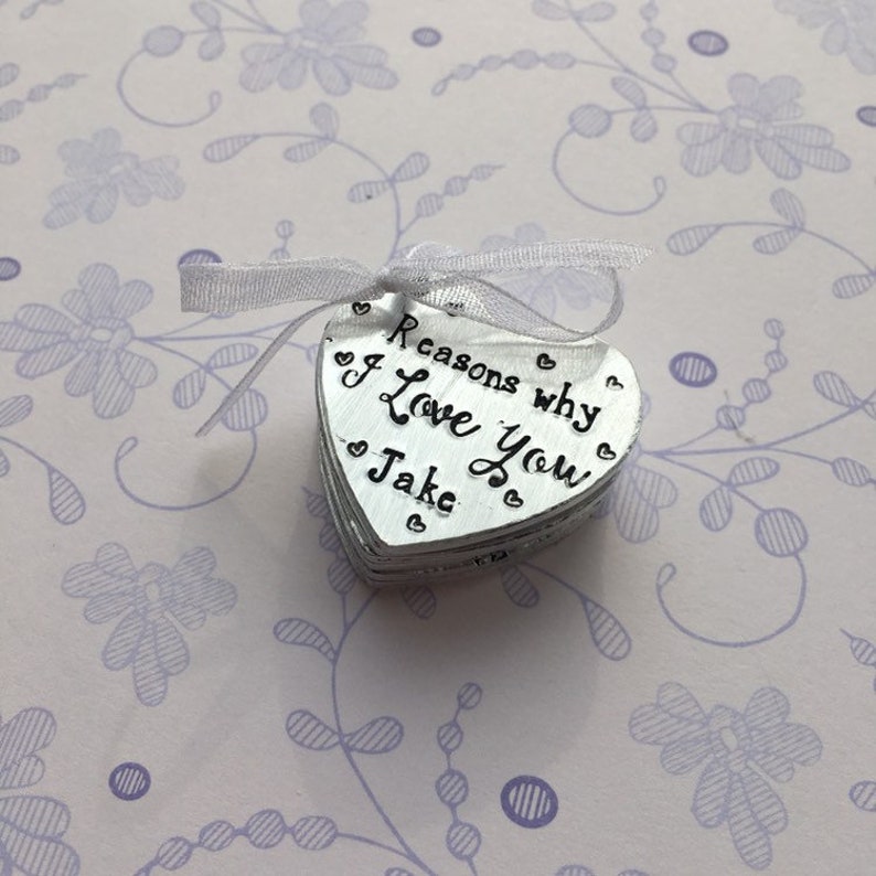 Reasons I Love You Keepsake Personalised Valentines Gift Etsy