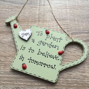 Citation de jardinage Plaque personnalisée cadeau de jardinage pour jardinier arrosoir par Little Jenny Wren