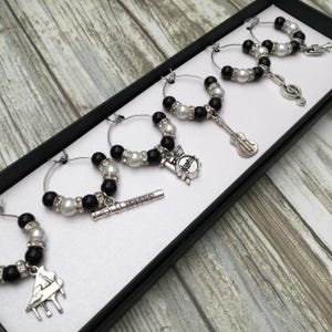 Music Wine Glass Charms