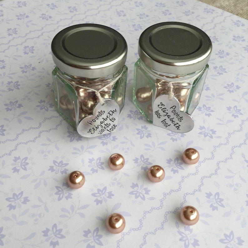 Weight Loss Bead Jars personalised weight loss aid gift for dieter weight loss motivation pounds lost pounds to lose by Little Jenny Wren rose gold