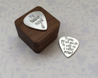 Teacher Guitar Pick Box, plectrum storage box, gift for teacher, teacher thank you gift, music teacher