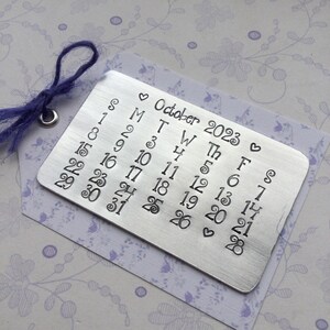 Calendar wallet card Etsy Italia