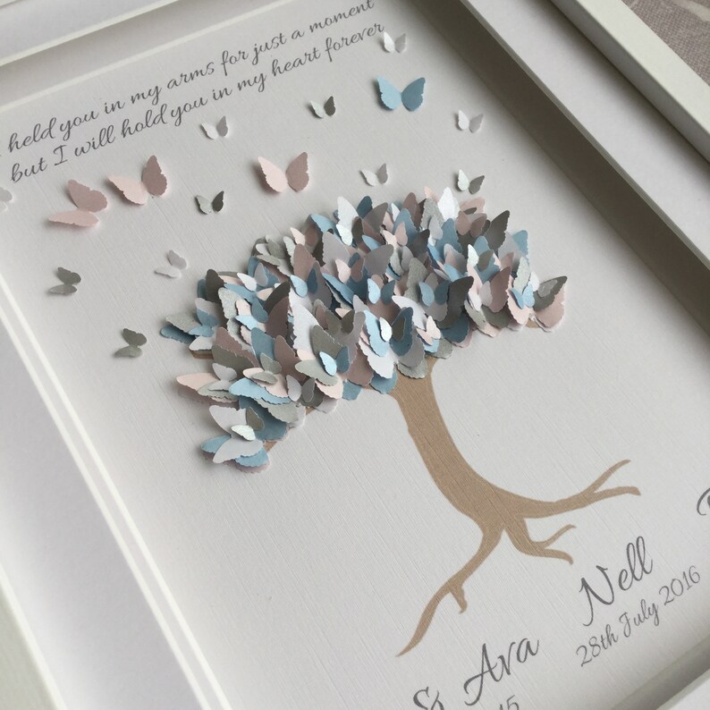 Baby Loss Butterfly Tree Frame, miscarriage gift, baby loss keepsake, stillbirth, infant loss, angel baby gift, baby memorial 