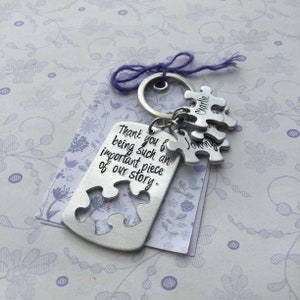 Piece of My Story Keyring, thank you gift, gift for teacher, jigsaw puzzle keyring, autism gift image 2