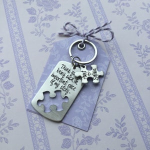 Piece of My Story Keyring, thank you gift, gift for teacher, jigsaw puzzle keyring, autism gift image 8