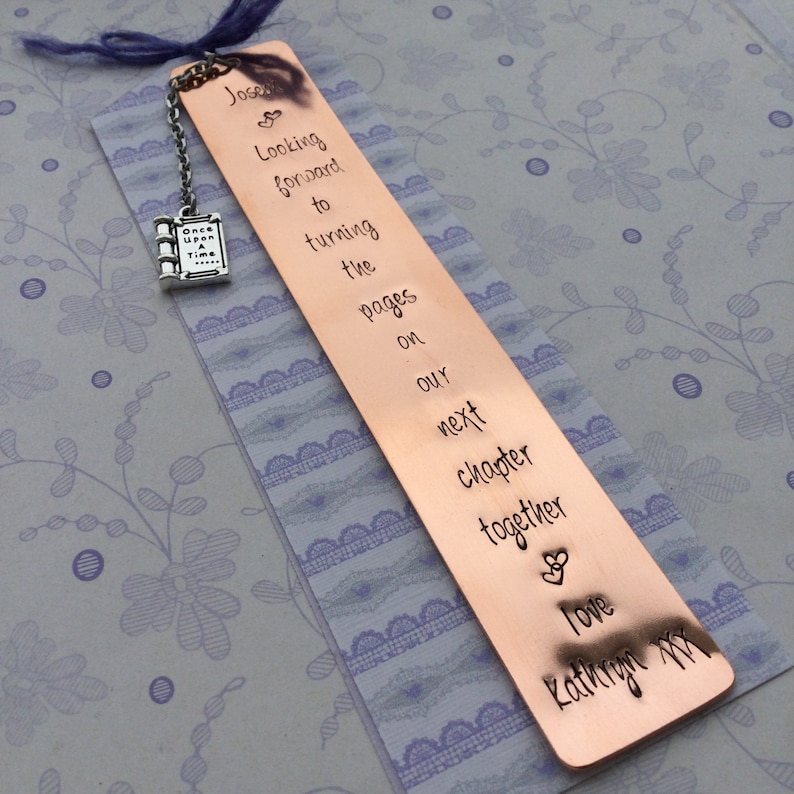 Copper 7th Anniversary Bookmark Gift Copper Anniversary Gift for husband wife gift by Little Jenny Wren image 1