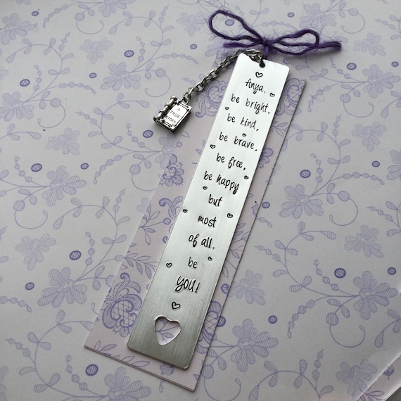 Personalised Charm and Ribbon Bookmark Lisa Angel Homeware Collection Bookmarks Pink Grey