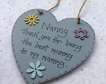 Grandma thank you plaque, grandparent gift, grandma quote, grandmother plaque, nana quote, nanny gift, mother's day gift for nana