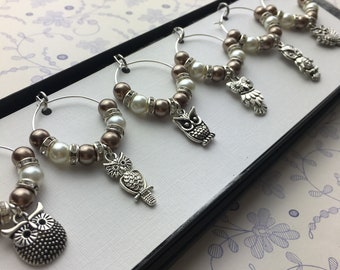 Owl Wine Glass Charms