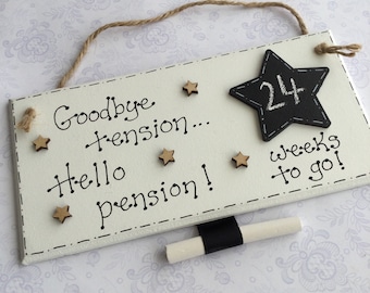 Retirement Countdown Plaque Leaving Gift for Retirement by Little Jenny Wren