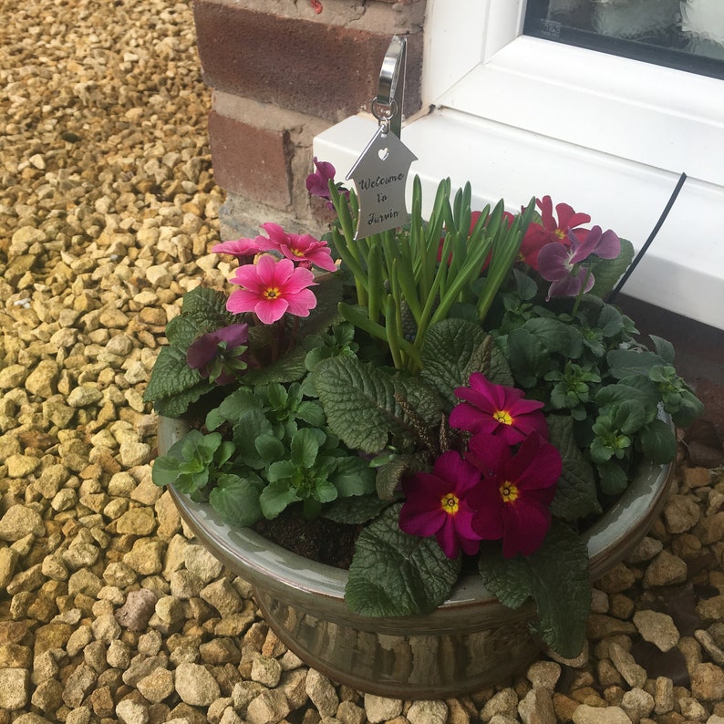 New Home Plant Marker Sign Plant Gift Tag Thank You Etsy