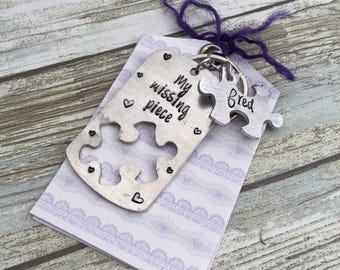 Missing Piece Jigsaw keyring, missing piece, gift for other half, engagement gift, proposal gift, wedding gift, valentine gift