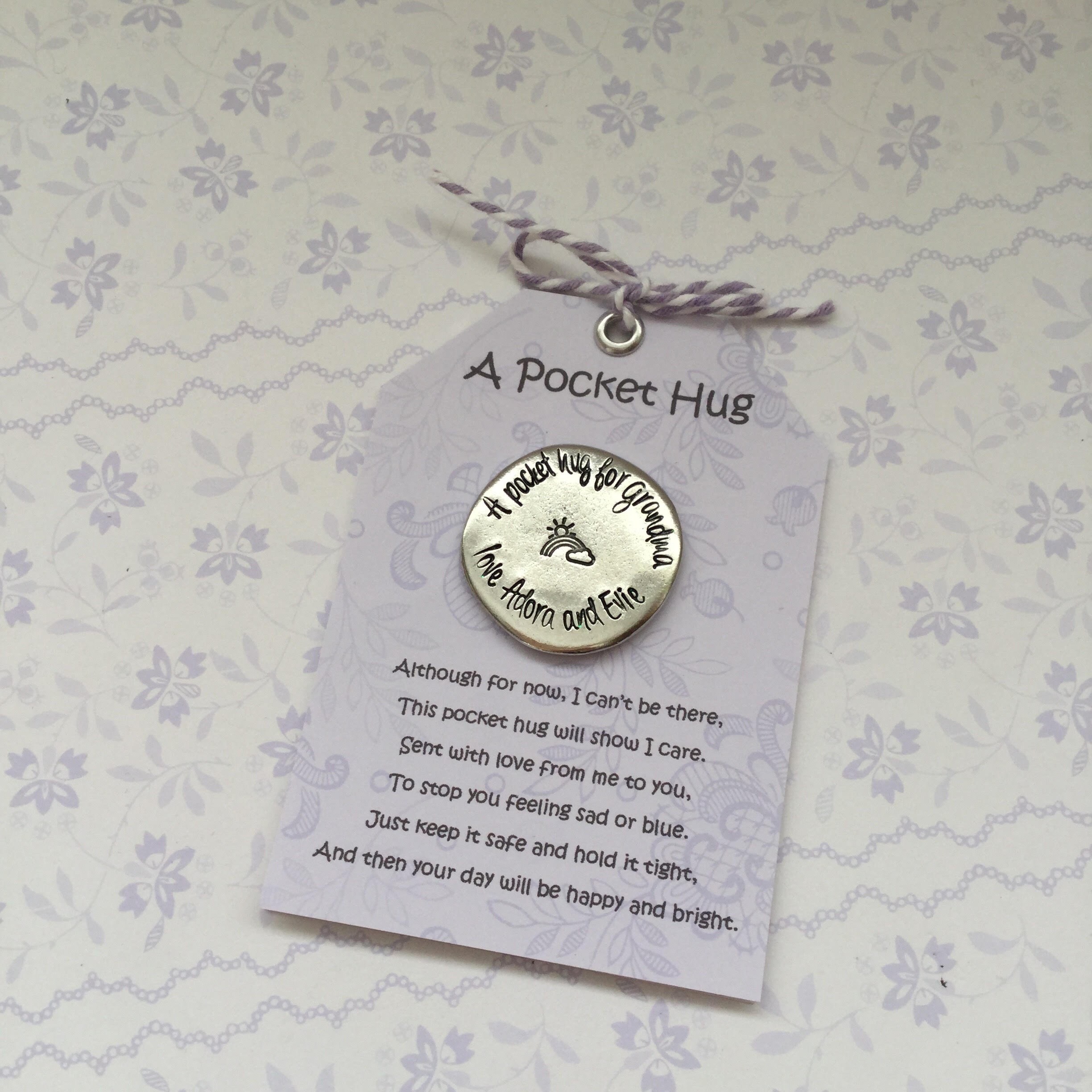 miss you Pocket Hug Pebble rainbow gift positivity gift lucky pebble love token
