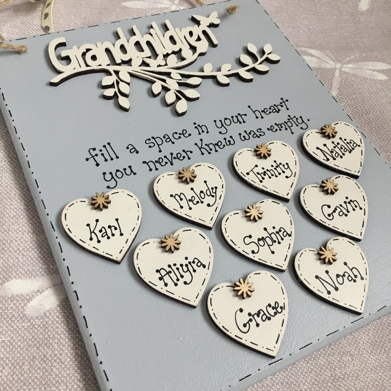 Grandchildren Personalised Plaque Gift for Grandparent Etsy