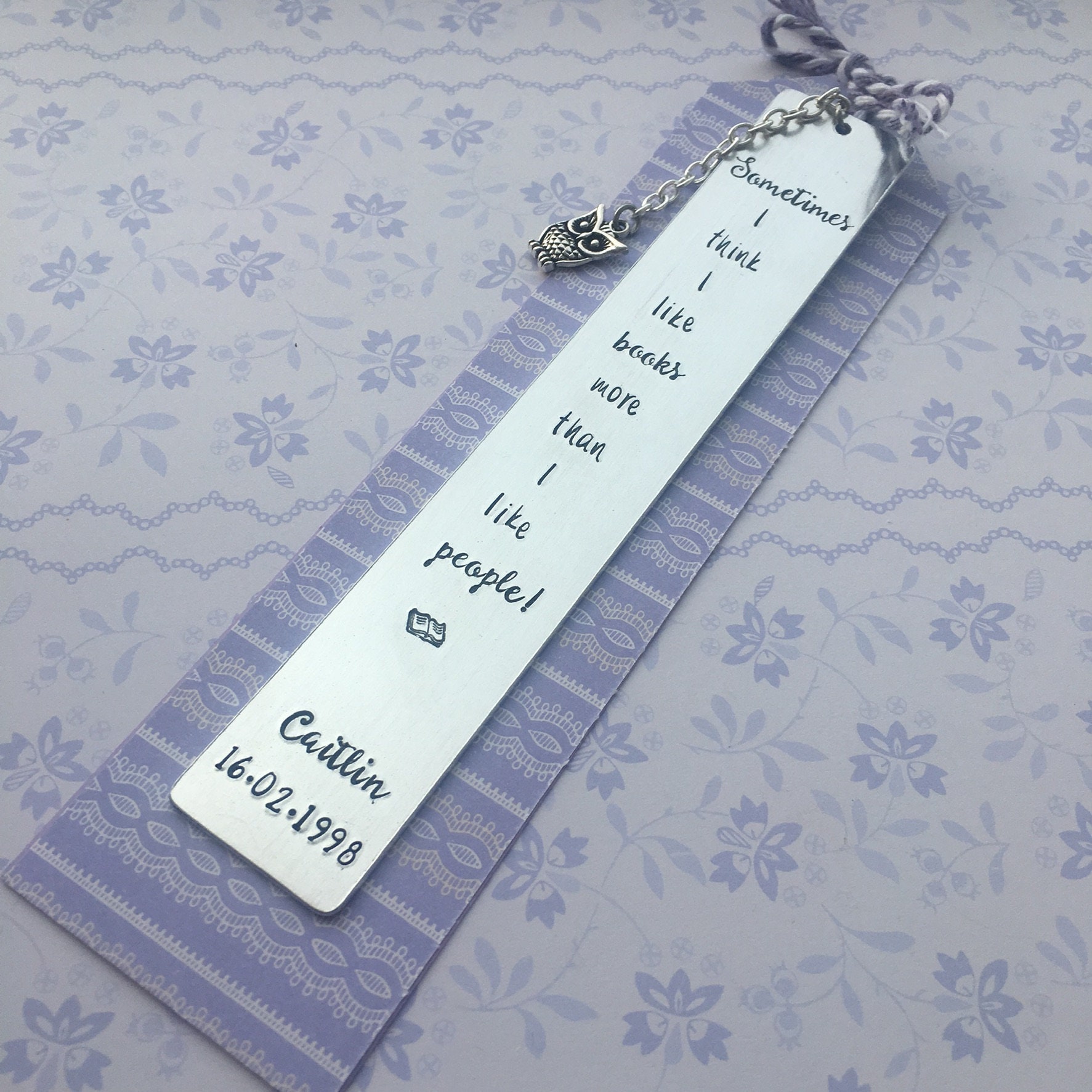 Personalised Bookmark customised metal bookmark gift for Etsy