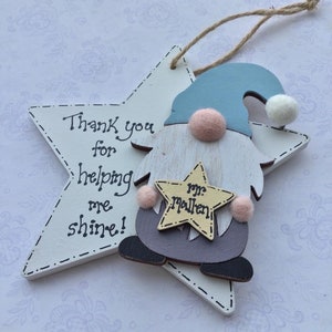Personalised Teacher Gonk Plaque Thank You Gift For Teacher Appreciation Week by Little Jenny Wren