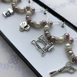 Craft themed wine charms image 2