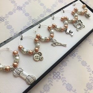 Craft themed wine charms image 1