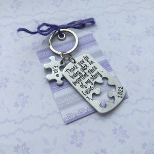 Piece of My Story Keyring, thank you gift, gift for teacher, jigsaw puzzle keyring, autism gift image 5