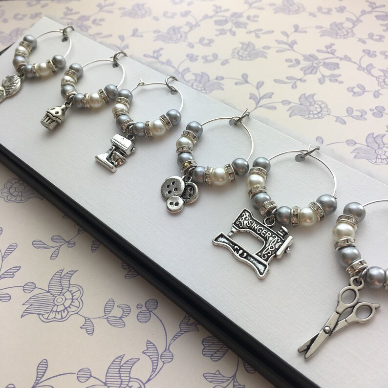 Craft themed wine charms image 8