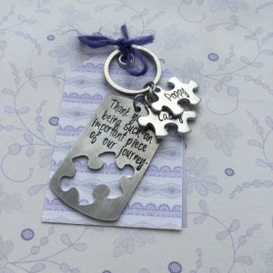 Piece of My Story Keyring, thank you gift, gift for teacher, jigsaw puzzle keyring, autism gift image 3