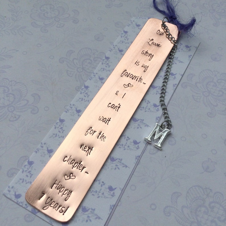 Copper 7th Anniversary Bookmark Gift Copper Anniversary Gift for husband wife gift by Little Jenny Wren image 7