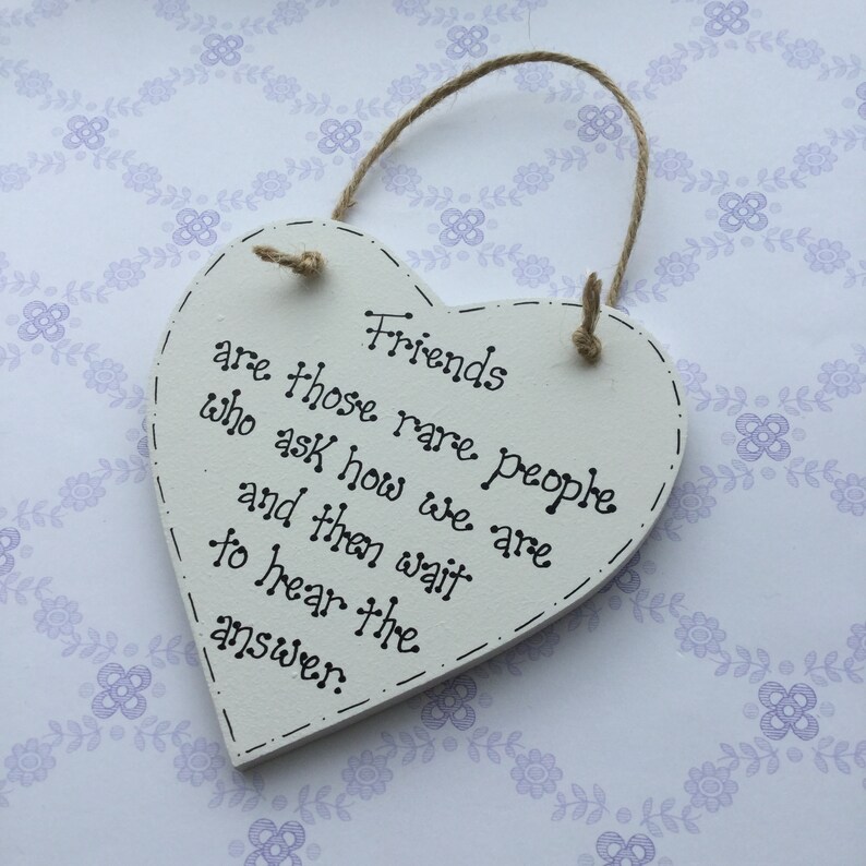 Friendship Quote Heart Plaque gift for friend personalised Etsy