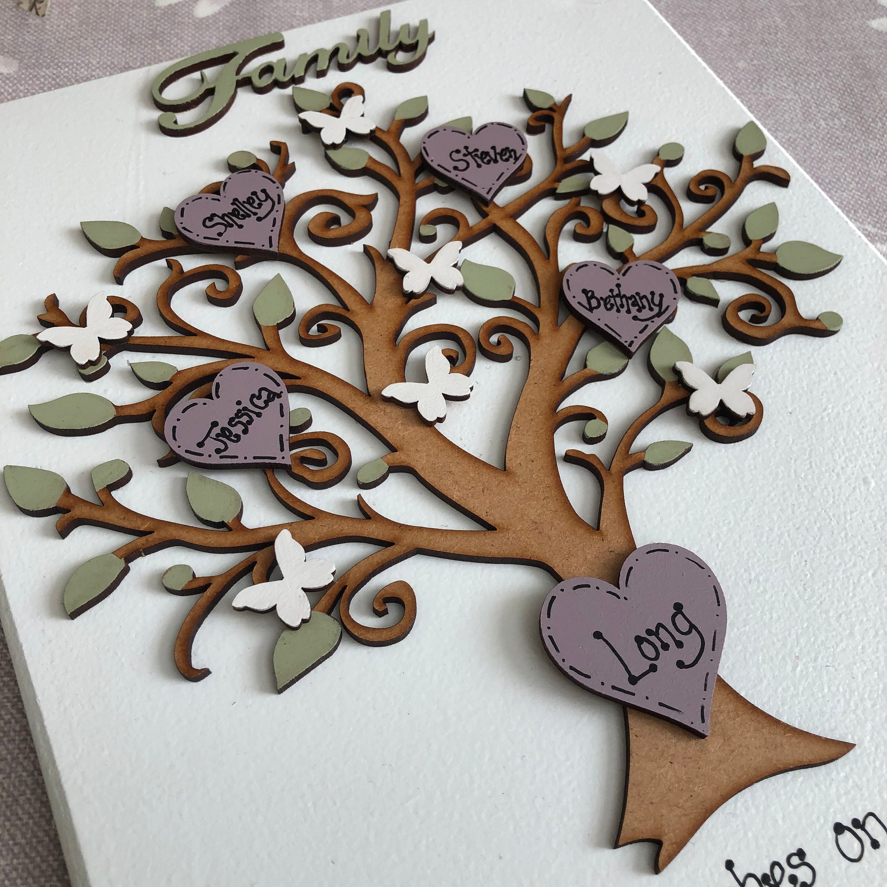 Family Tree Plaque Tree of Life Family Quote Personalised - Etsy UK