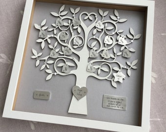 Handstamped Family Tree Frame, personalised family tree, customised family tree, tree of life