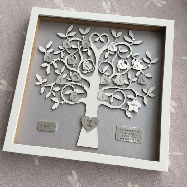 Handstamped Family Tree Frame, personalised family tree, customised family tree, tree of life