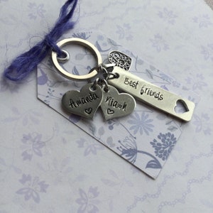 Best Friends Keyring, gift for special friend, personalised gift for friend, friendship quote, Bff gift