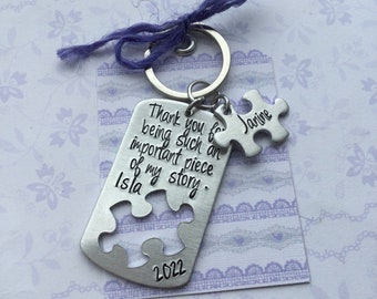 Piece of My Story Keyring, thank you gift, gift for teacher, jigsaw puzzle keyring, autism gift