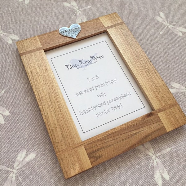 Personalised wedding photo frame, bespoke photo frame, gift for bride and groom, personalised wooden frame, wedding photography, 8 x 6 frame