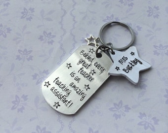 Teaching Assistant Keyring , end of term gift,  personalised gift for teaching assistant, teaching assistant thank you