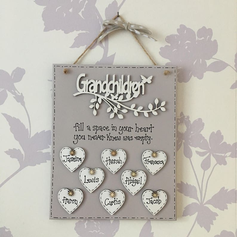 Grandchildren Personalised Plaque Gift for Grandparent Etsy