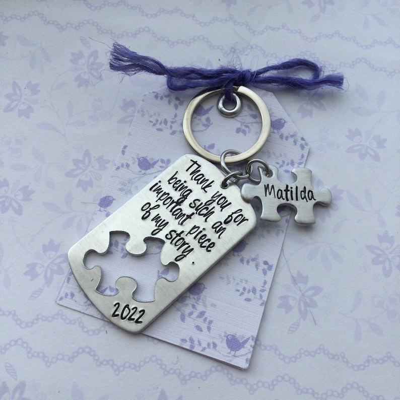 Piece of My Story Keyring, thank you gift, gift for teacher, jigsaw puzzle keyring, autism gift image 6