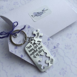 Piece of My Story Keyring, thank you gift, gift for teacher, jigsaw puzzle keyring, autism gift image 1