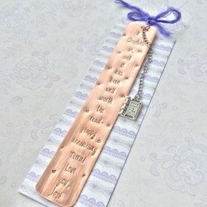 Copper 7th Anniversary Bookmark Gift Copper Anniversary Gift for husband wife gift by Little Jenny Wren image 2