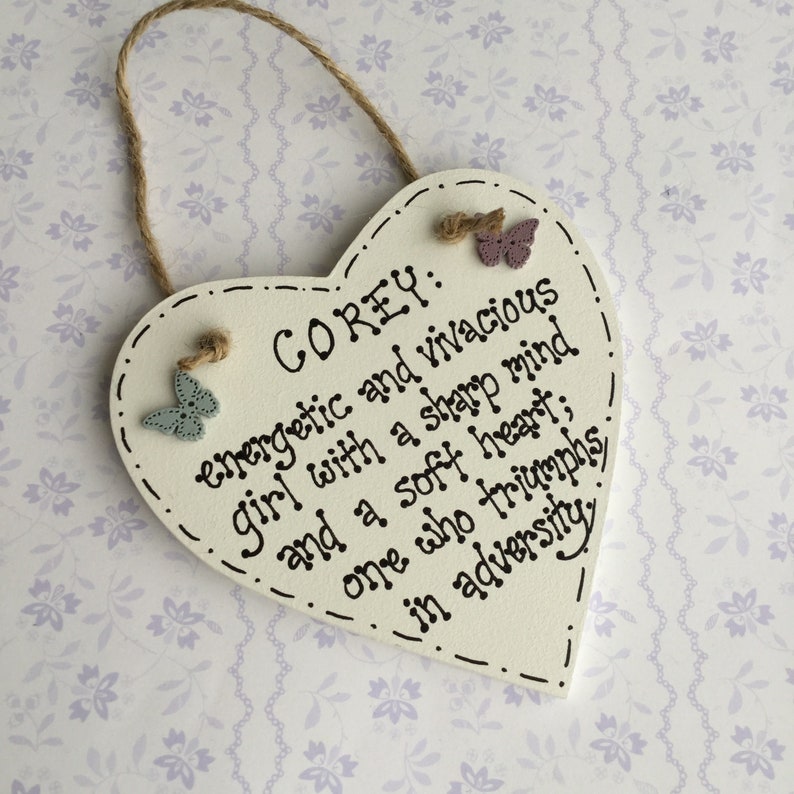 Personalised Name Definition Plaque Customised Name Meaning Etsy UK